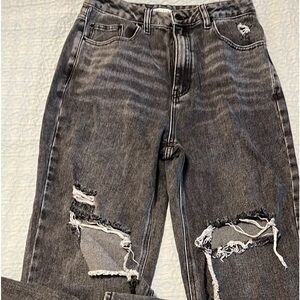 PacSun 90’s boyfriend jeans, sz 29, black gray distressed denim,